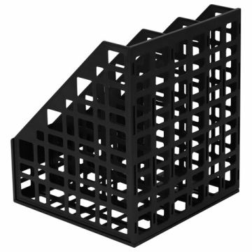 Лоток вертикальный для бумаг 240мм 3 отд сетчатый сборный черный BRAUBERG Ultra 1/19