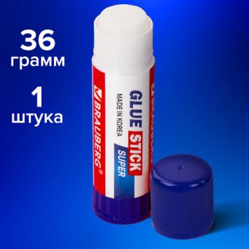 Клей-карандаш 36г BRAUBERG Super 1/12/360 (Клиент)