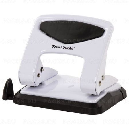 Дырокол на 35листов металлический белый BRAUBERG PN-150M 1/48