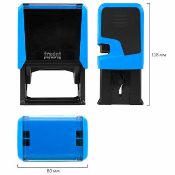 Штамп самонаб 8-стр оттиск 60х40мм синий б/рамки TRODAT 4927/DB корпус синий КАССА 1/10/1