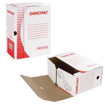 Короб архивный с клапаном А4 (260х325мм) 150мм до 1400л белый Офисмаг 1/10/50 (клиент)