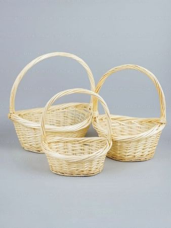 Корзина плетеная 44х34х42см выбеленная плетеная ива L 1/1