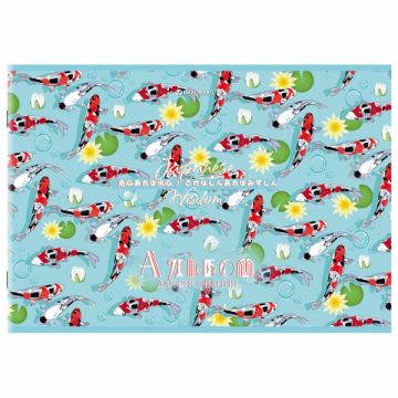 Альбом для рисования 24л А4 скоба Карпы Кои BRAUBERG 1/8/64