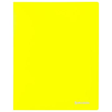 Папка на 2 кольца 25мм до 170 листов 0,7мм неоновая желтая BRAUBERG 1/30