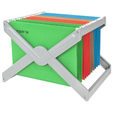 Подставка для подвесных папок STAFF до 50 папок А4 Foolscap 406х307х290мм серая 1/1 (Под заказ)