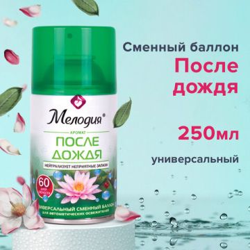 Картридж аэрозольный 250мл МЕЛОДИЯ После дождя для автом освеж универ сух расп 1/6 (клиент)