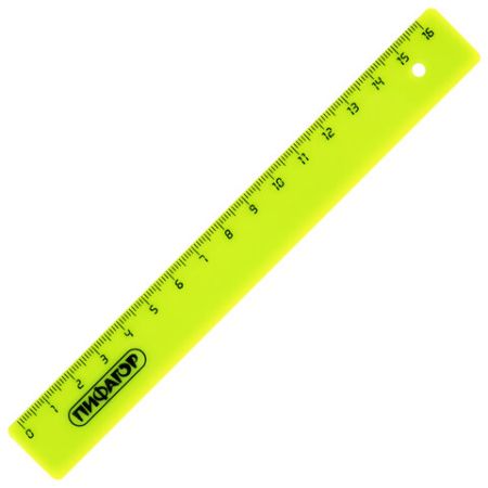 Линейка пластик 16 см ПИФАГОР, непрозрачная, неоновая, ассорти, 210603