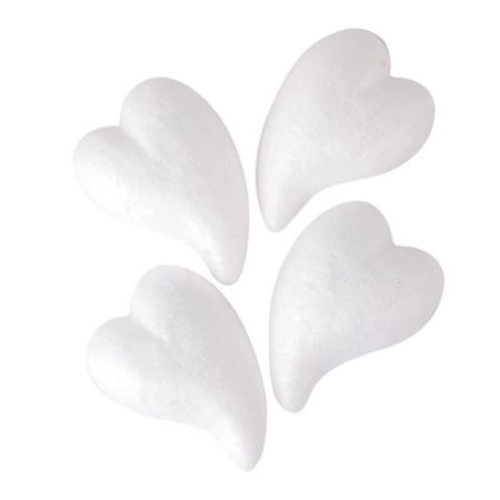 Пенопластовые заготовки для творчества СЕРДЕЧКИ-КАПЛИ, 4шт., 65мм, ОСТРОВ СОКРОВИЩ, 661364