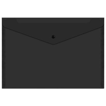 Папка-конверт А4 с кнопкой до 100л черная BRAUBERG 1/12