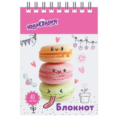 Блокнот 40л А7 75х105мм клетка гребень картон Юнландия Вкусности 1/120