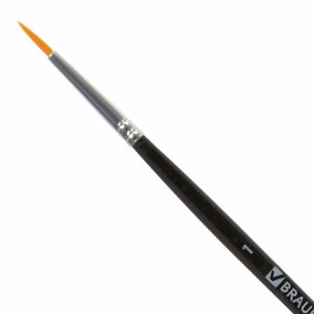 Кисть синтетика круглая №1 BRAUBERG 1/30