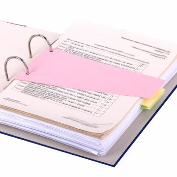 Разделители листов (трапеция 230х120х60 мм) картонные, КОМПЛЕКТ 100 штук, ассорти, BRAUBE (Клиент)