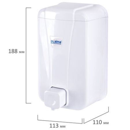 Диспенсер (дозатор) для жидкого мыла LAIMA PROFESSIONAL LSA наливной 1л белый 1/50 (Клиент)