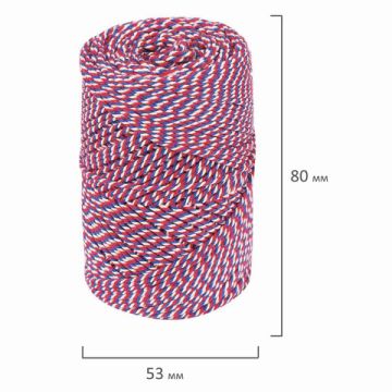 Нить х/б для прошивки документов ТРИКОЛОР диам 1,6 мм длина 120м смен.блок BRAUBERG 1/30 (клиент)