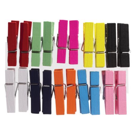 Прищепки декоративные КЛАССИКА 20 штук 3,5 см 10 цветов ОСТРОВ СОКРОВИЩ 1/20