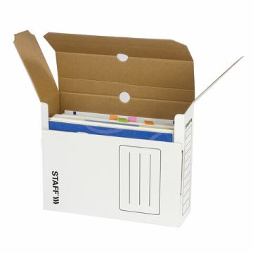 Короб архивный с клапаном А4 (260х325мм) 100мм до 900л микрогофрокартон белый STAFF 1/20 (Клиент)