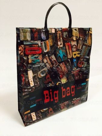 Пакет с пластмассовыми ручками (35х36+10) объемный Мозаика 10/50