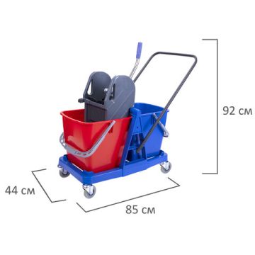 Тележка уборочная BRABIX 2 съемных ведра 23л мех. отжим пласт. каркас 1/1 (клиент)