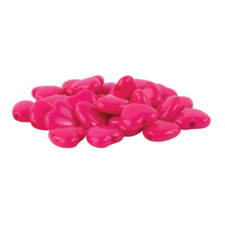 Бусины для творчества СЕРДЦЕ, 10мм, 30г., св.розовые, розовые, фиолетвые, ОСТРОВ СОКРОВИЩ (вывод)