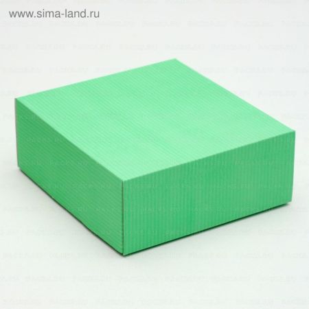 Коробка без окна 145х145х60мм микрогофрокартон мятная 5/5