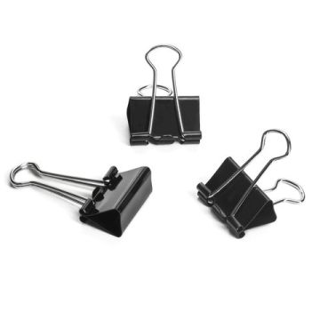 Зажимы для бумаг 25мм на 100л (12шт) черные в картонной коробке Brauberg 1/12/240