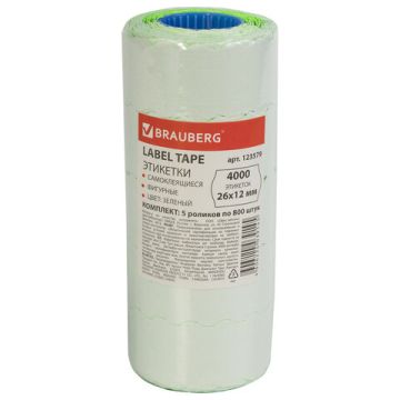 Этикет-лента (26х12) зеленая 800шт/рул/д/пистолета волна 5/100