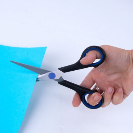 Ножницы 140мм метал черно-синие резиновые вставки SOFT GRIP Brauberg 1/12