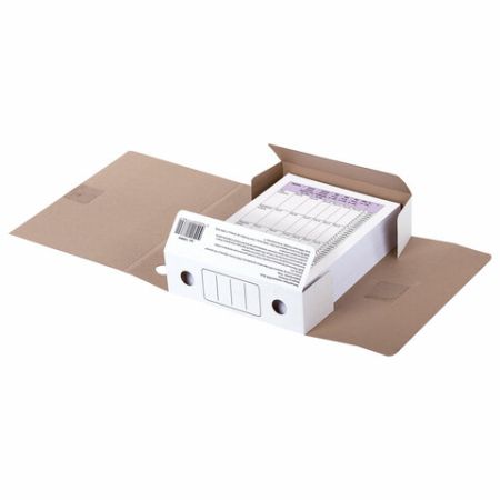 Папка архивная с завязками А4 (325х250мм), 75мм, до 700л, микрогофрокартон, БЕЛАЯ, STAFF, 128869