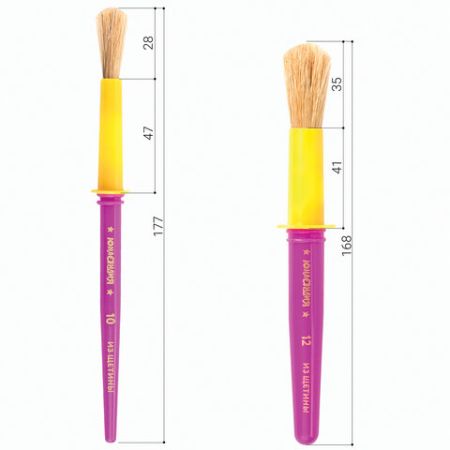 Кисти 2шт щетина круглые №10,12 ЮНЛАНДИЯ 1/5