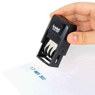 Датер-мини месяц буквами оттиск 20х4мм синий TRODAT 4810 корпус черный 1/10/1680 (клиент)