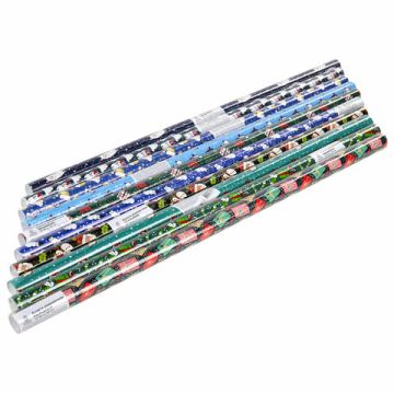 НГ Бумага упаковочная 70х100см ЗОЛОТАЯ СКАЗКА Snow Fun 10дизайнов 105г/м2 1/50