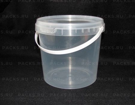 Ведро пищевое прозрачное 2,0л с крышкой 50/50