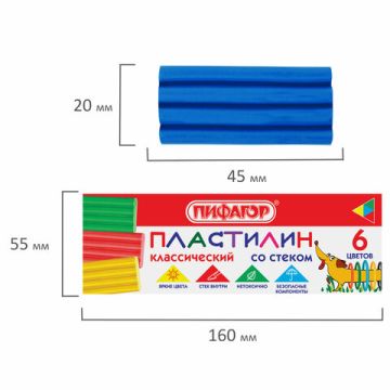 Пластилин 06цв 90г со стеком Веселая такса ПИФАГОР 1/56