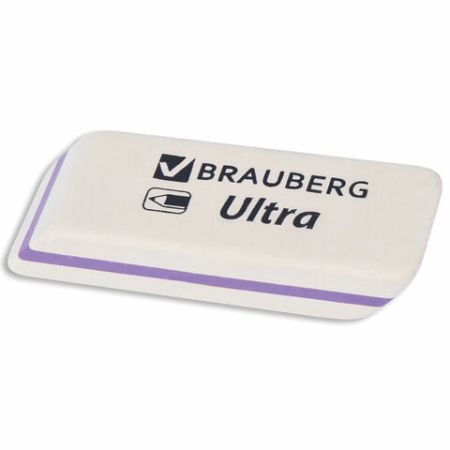 Ластик 50х14х8мм натуральный каучук белый BRAUBERG Ultra 1/40