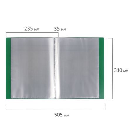 Папка  60 вклад. STAFF, зеленая, 0,5мм, 225707