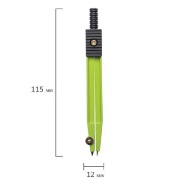Циркуль 115мм металлический, ассорти, чехол ЮНЛАНДИЯ 1/24