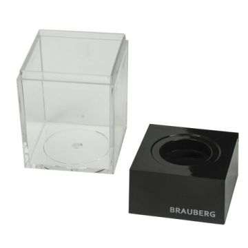 Скрепки с диспенсером магнитным 30шт черная крышка BRAUBERG 1/12/180