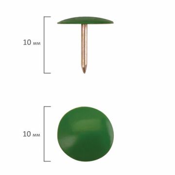 Кнопки канцелярские 10мм (50шт) металлические цветные Brauberg 1/100