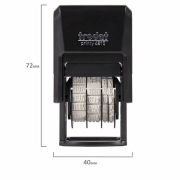 Датер-мини месяц буквами оттиск 20х4мм синий TRODAT 4810 корпус черный 1/10/1680 (клиент)