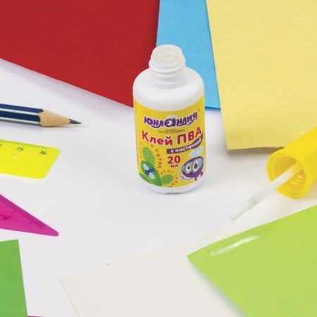 Клей ПВА 20г с кисточкой ЮНЛАНДИЯ 1/10/120 (Клиент)