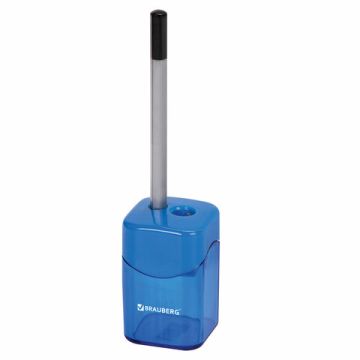 Точилка 2 отверстия с контейнером прямоугольная цвет черный/синий Win Brauberg 1/12