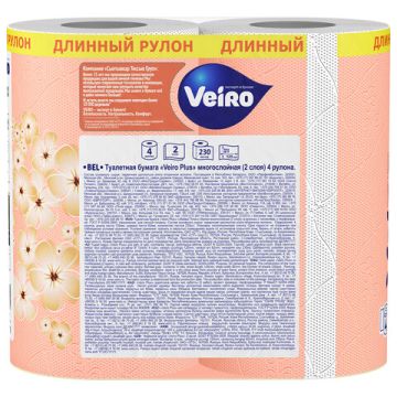 Туалетная бумага евро 2сл белая 4штх30м Standart Plus VEIRO 1/15 (Клиент)