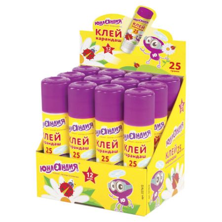 Клей-карандаш 25г улучшенный ЮНЛАНДИЯ 1/12