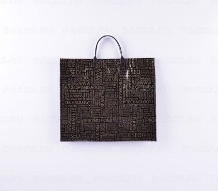 Пакет с пластмассовыми ручками (35х33+10) Буквы малый 10/50