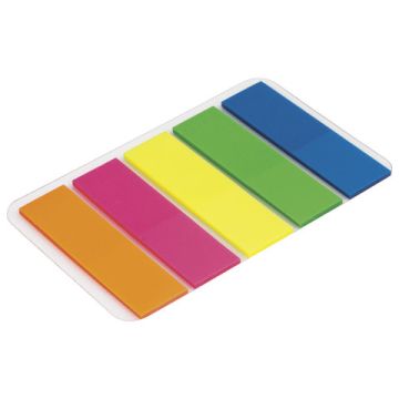 Закладки клейкие пластиковые 45х12мм 5цв х20л неон BRAUBERG 1/48/1152 (клиент)