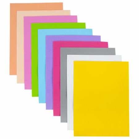 Пористая резина/фоамиран А4, 1 мм ОСТРОВ СОКРОВИЩ 10 л, 10 цв, пастельные цвета, 661695