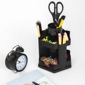 Подставка-органайзер 157х140х175мм 10 отделений черная MAXI Brauberg 1/6