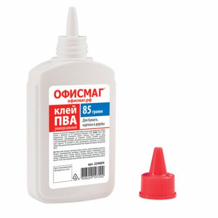 Клей ПВА 85гр бумага картон дерево ОФИСМАГ 1/50