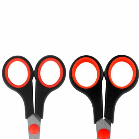 Ножницы набор 5шт (140,170,190,220,240мм) метал черно-красные вставки европодвес Brauberg 1/12 (Клие