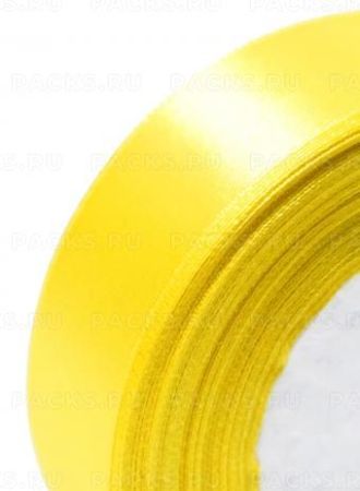 Лента атласная 25мм 25м желтая 5/5